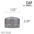 1/2 in. Black Cap