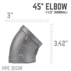 1 1/2 in. Black 45 Degree Elbow