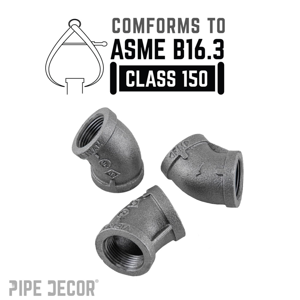 1 in. Black 45 Degree Elbow