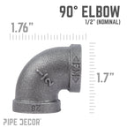 1/2 in. Black 90 Degree Elbow