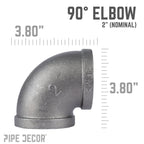 2 in. Black 90 Degree Elbow