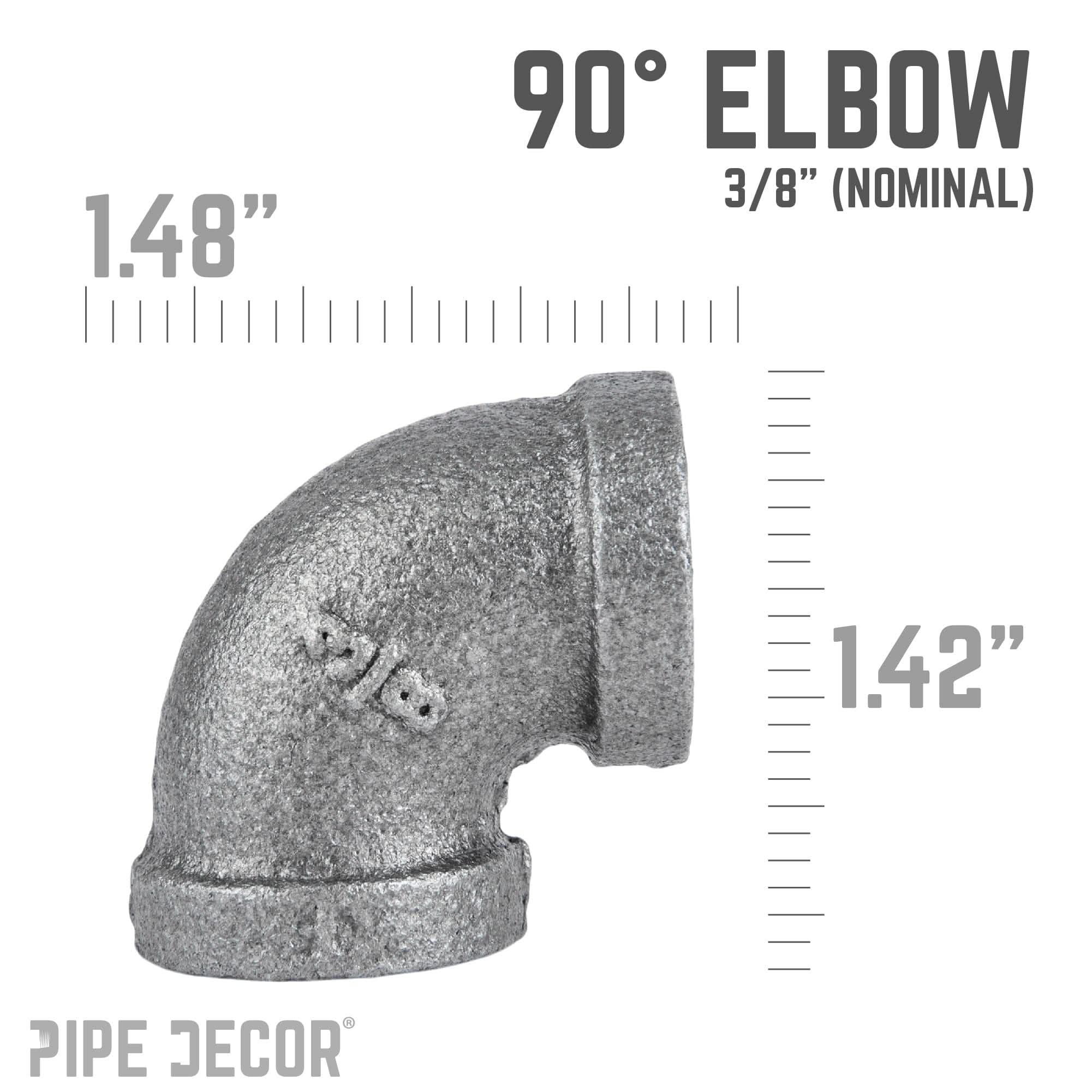 3/8 in. Black 90 Degree Elbow