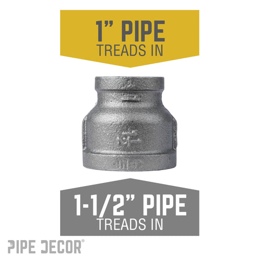 1 1/2 in. x 1 in. Black Reducing Coupling