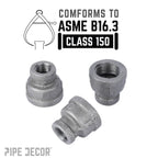 1 1/2 in. x 3/4 in. Black Reducing Coupling
