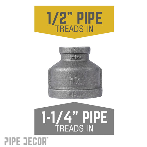 1 1/4 in. x 1/2 in. Black Reducing Coupling