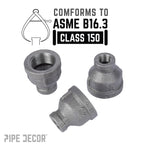 3/4 in. x 3/8 in. Black Reducing Coupling