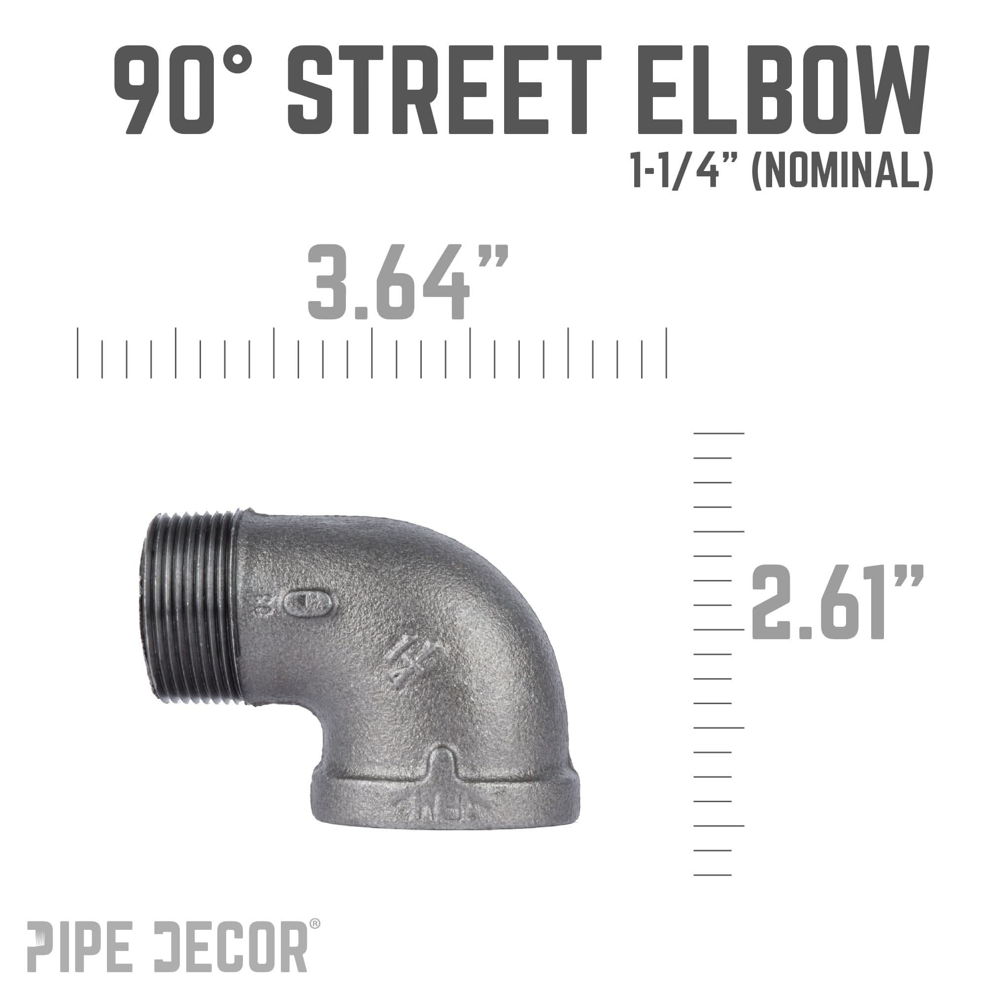 1 1/4 in. Black 90 Degree Street Elbow