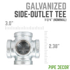 1 1/4 in. Galvanized Iron Side Outlet Tee