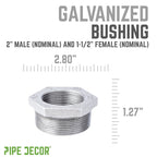 2 in. x 1 1/2 in. Galvanized Iron Bushing