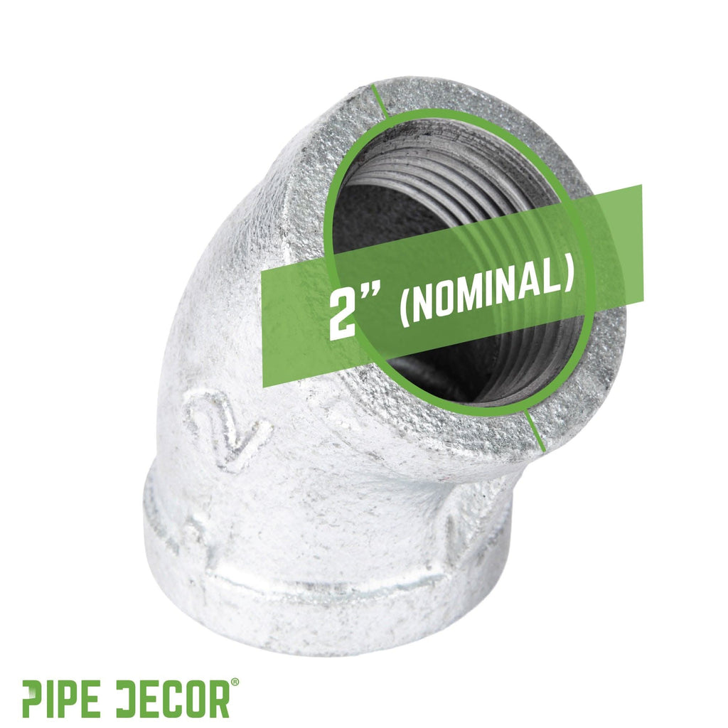 2 in.  Galvanized Iron 45 Degree Elbow