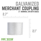 2 in. Galvanized Steel Merchant Coupling
