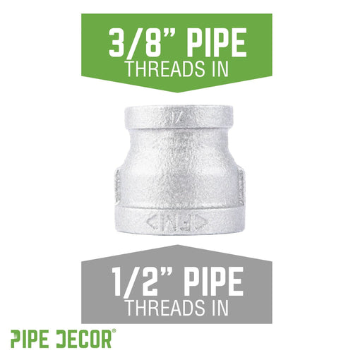 1/2 in. x 3/8 in. Galvanized Iron Reducing Coupling
