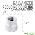 3/4 in. x 1/2 in. Galvanized Iron Reducing Coupling