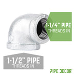 1 1/2 in. x 1 1/4 in. Galvanized Iron Reducing Elbow