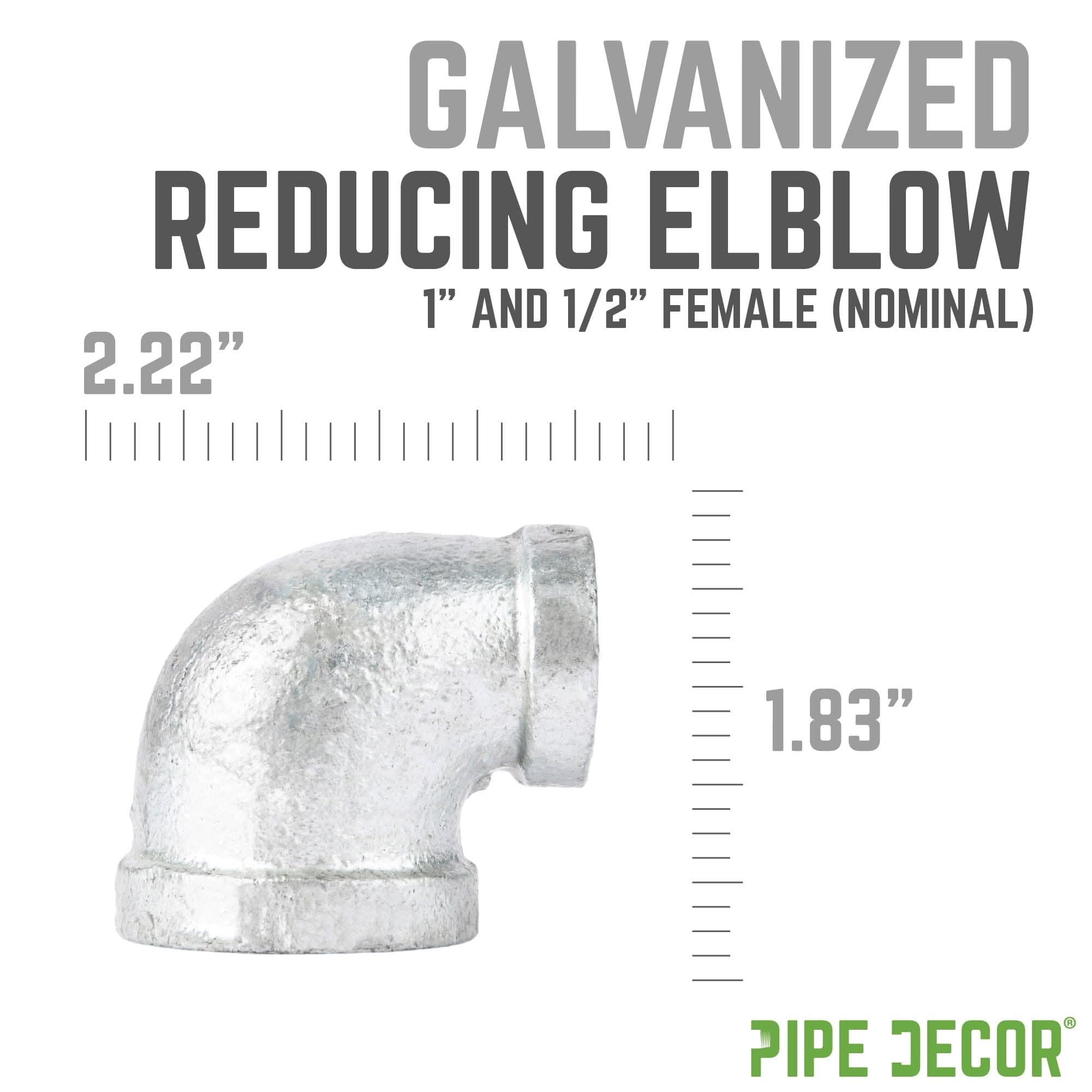 1 in. x 1/2 in. Galvanized Iron Reducing Elbow