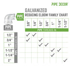 3/4 in. x 1/2 Galvanized Reducing Elbow