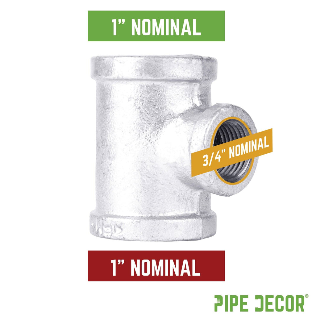 1 in. x 1 in. x 3/4 in. Galvanized Reducing Tee