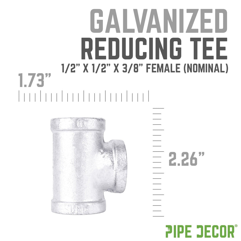 1/2 in. x 1/2 in. x 3/8 in. Galvanized Reducing Tee