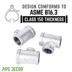 1 in. x 3/4 in. x 3/4 in. Galvanized Reducing Tee