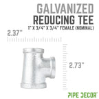 1 in. x 3/4 in. x 3/4 in. Galvanized Reducing Tee