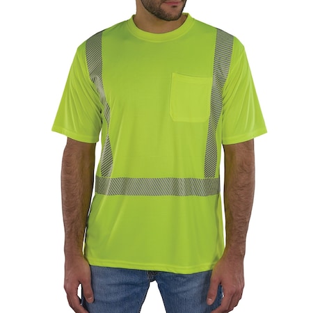 Hi-Vis Shirt,M,Lime,Short Sleeve