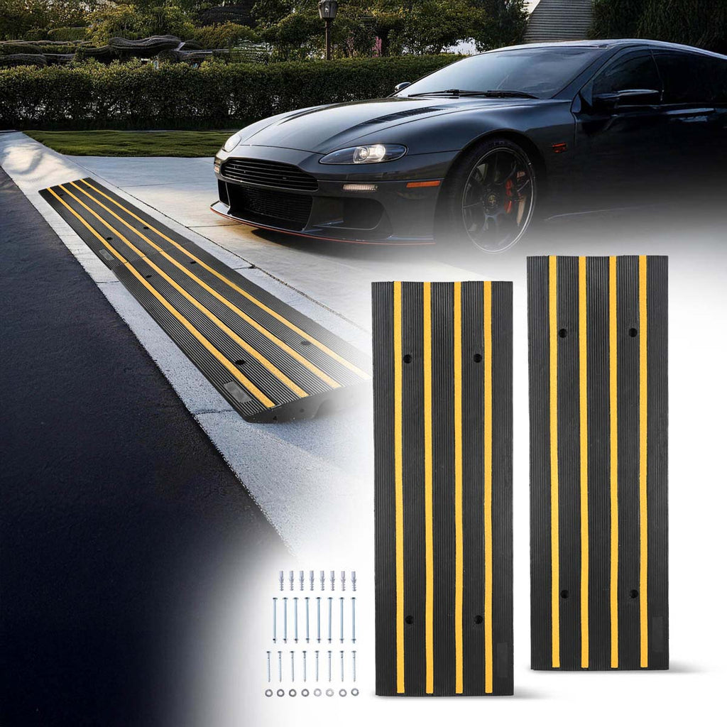 Yescom Driveway Curb Ramps for Lowered Cars 2.6in Rise