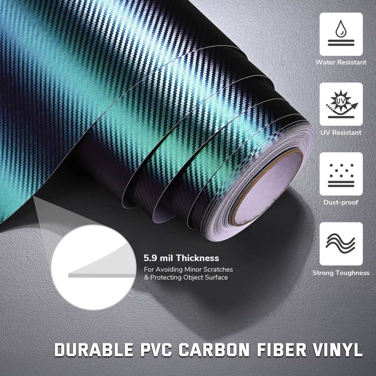 Yescom Chameleon Car Wrap Purple Green Vinyl Roll (100', 50' Options)