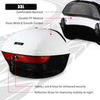 Yescom Motorcycle Trunk with Backrest Scooter Tour Pack White