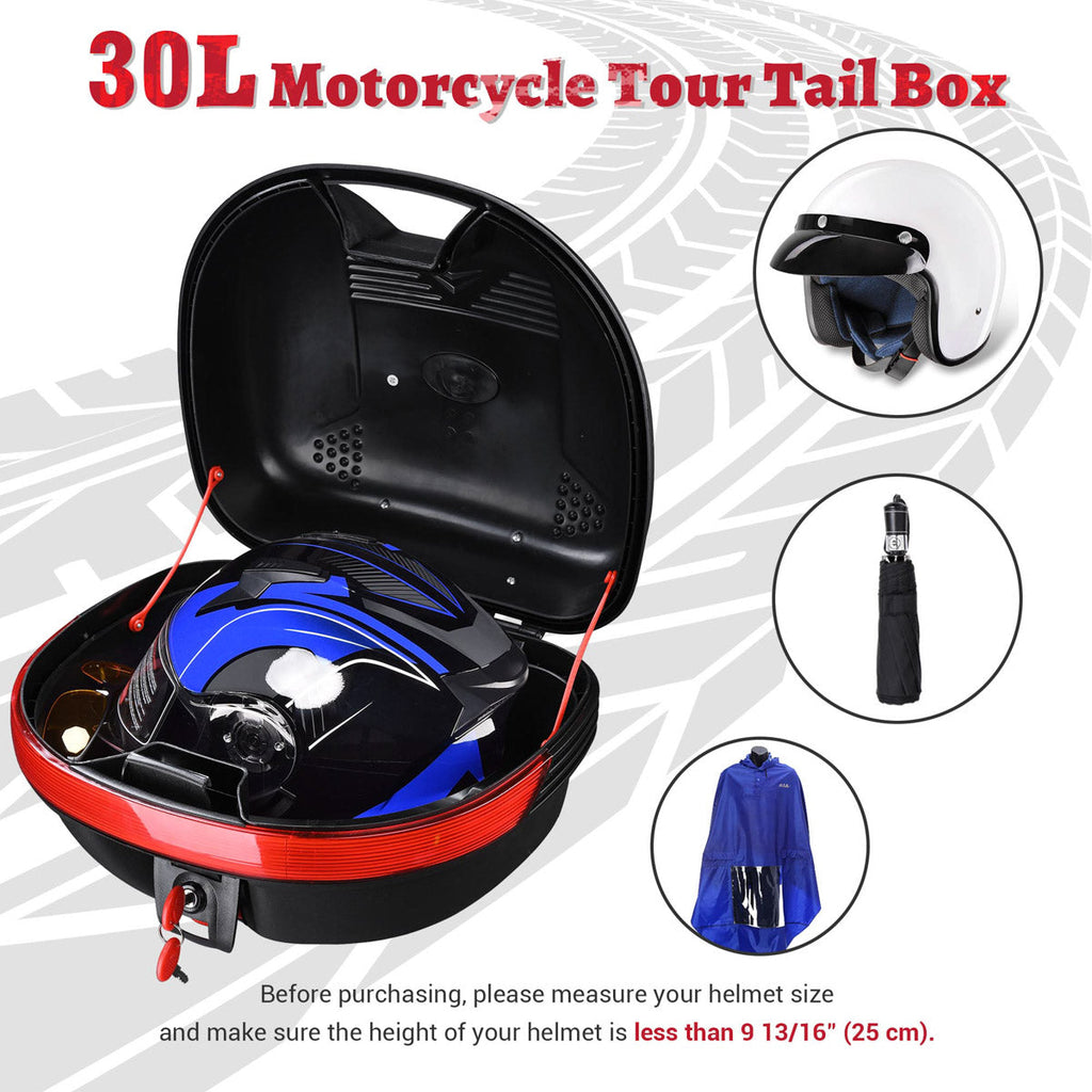 Yescom Motorcycle Scooter Trunk Tail Box Topcase Black