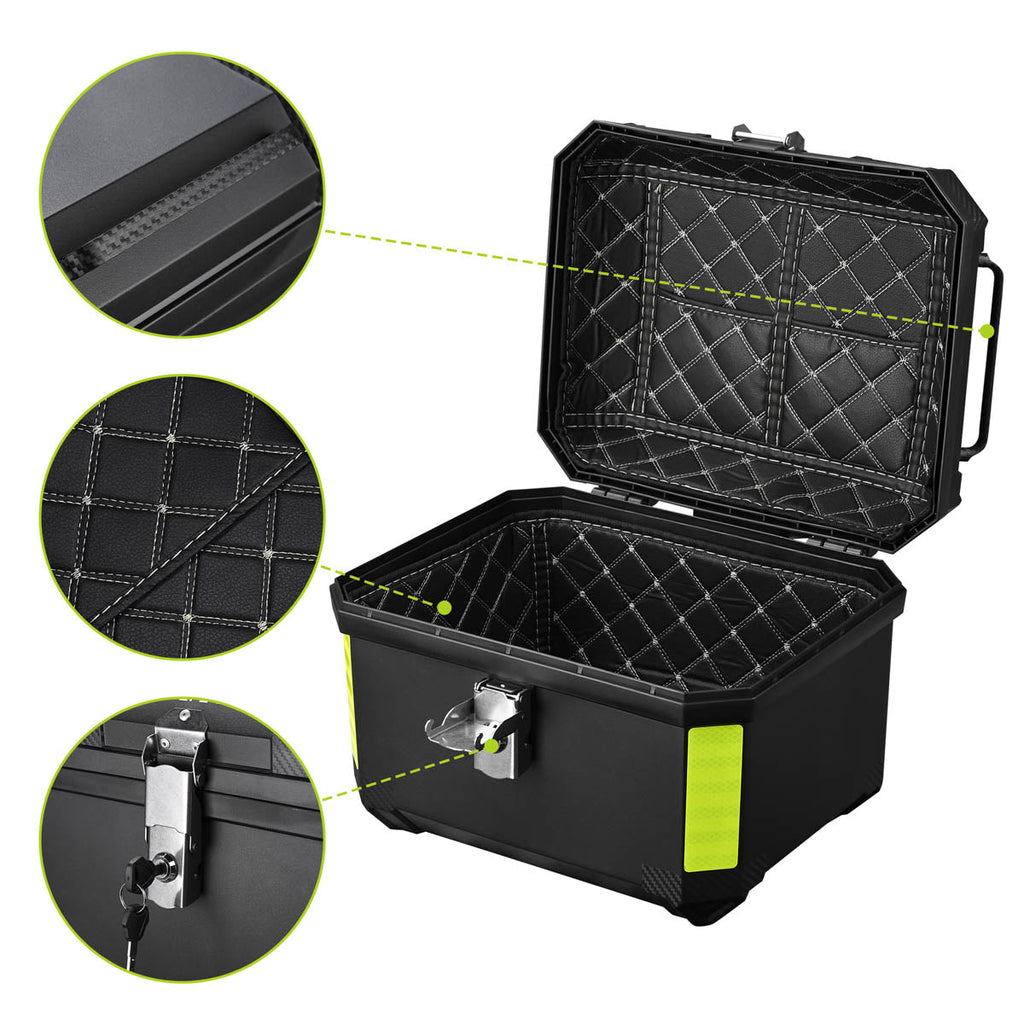 Yescom Motorcycle Trunk Box with Backrest Scooter Tour Pack
