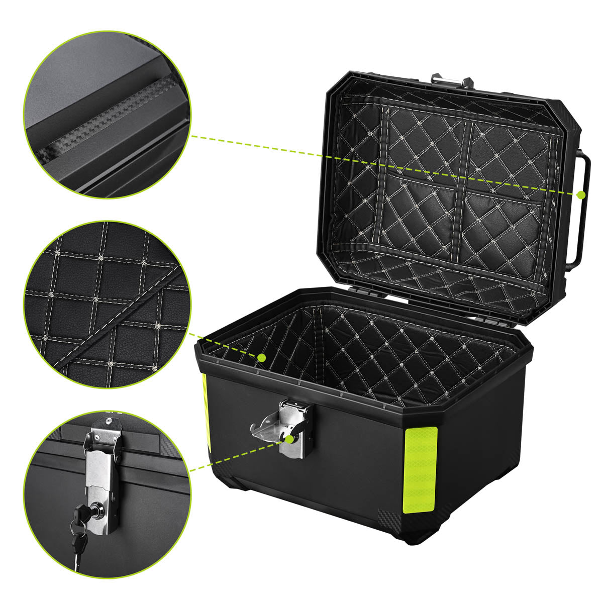 Yescom Motorcycle Trunk Box with Backrest Scooter Tour Pack