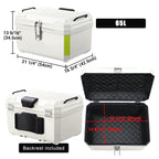 Yescom White Motorcycle Trunk Box with Backrest Scooter Tour Pack