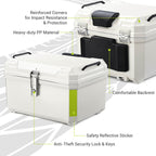 Yescom White Motorcycle Trunk Box with Backrest Scooter Tour Pack