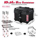 Yescom Motorcycle Trunk Box with Backrest Scooter Tour Pack