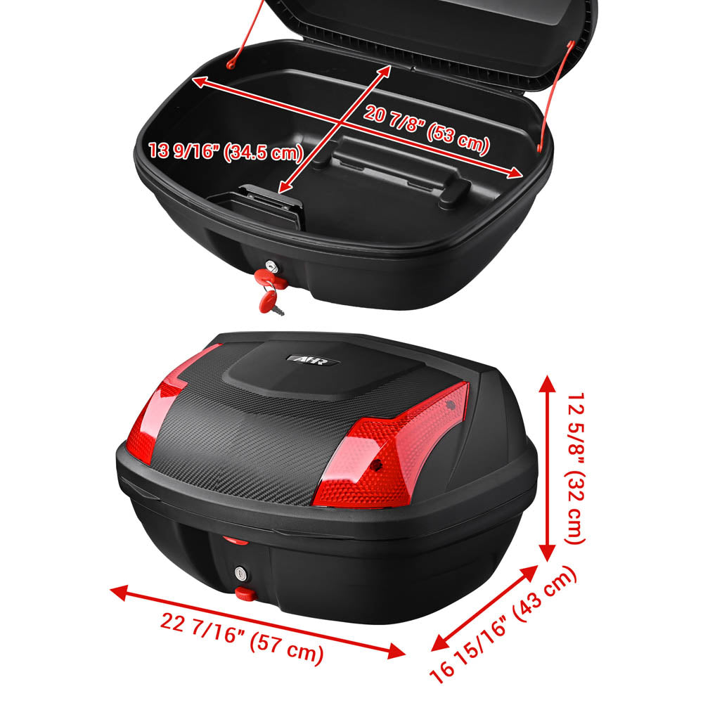 Yescom Motorcycle Scooter Trunk Tail Box Topcase Black