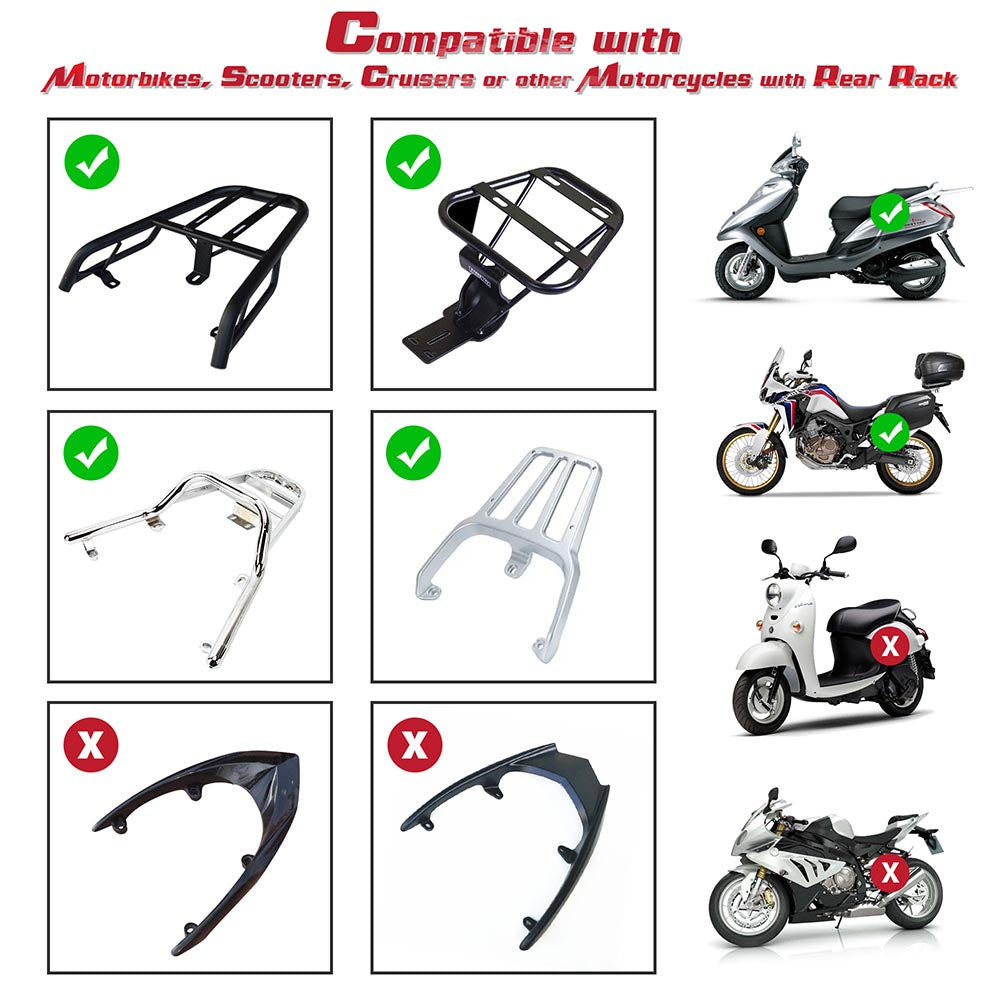 Yescom Motorcycle Scooter Trunk Tail Box Topcase Black