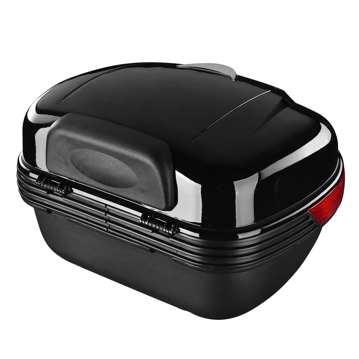 Yescom Motorcycle Trunk with Backrest Scooter Tour Pack Gloss Black