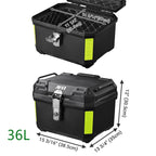 Yescom Motorcycle Trunk Box with Backrest Scooter Tour Pack