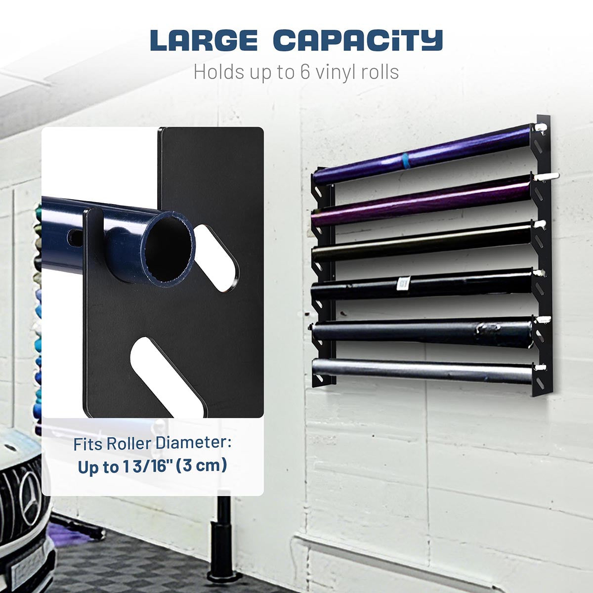 Yescom Vinyl Roll Holder Storage Rack Wall Mount