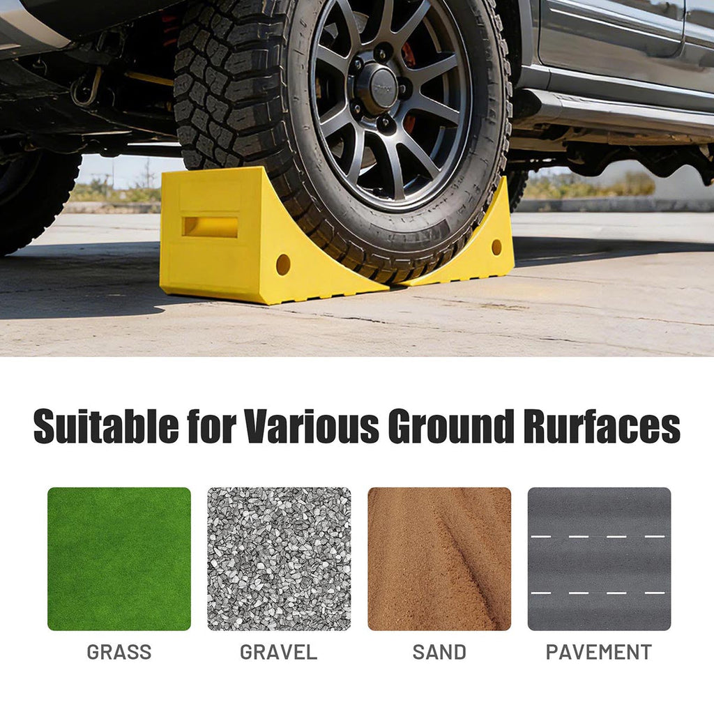 Yescom Wheel Chocks 2ct. for 35in. Tire, 66,000lbs GVWR, Polyurethane
