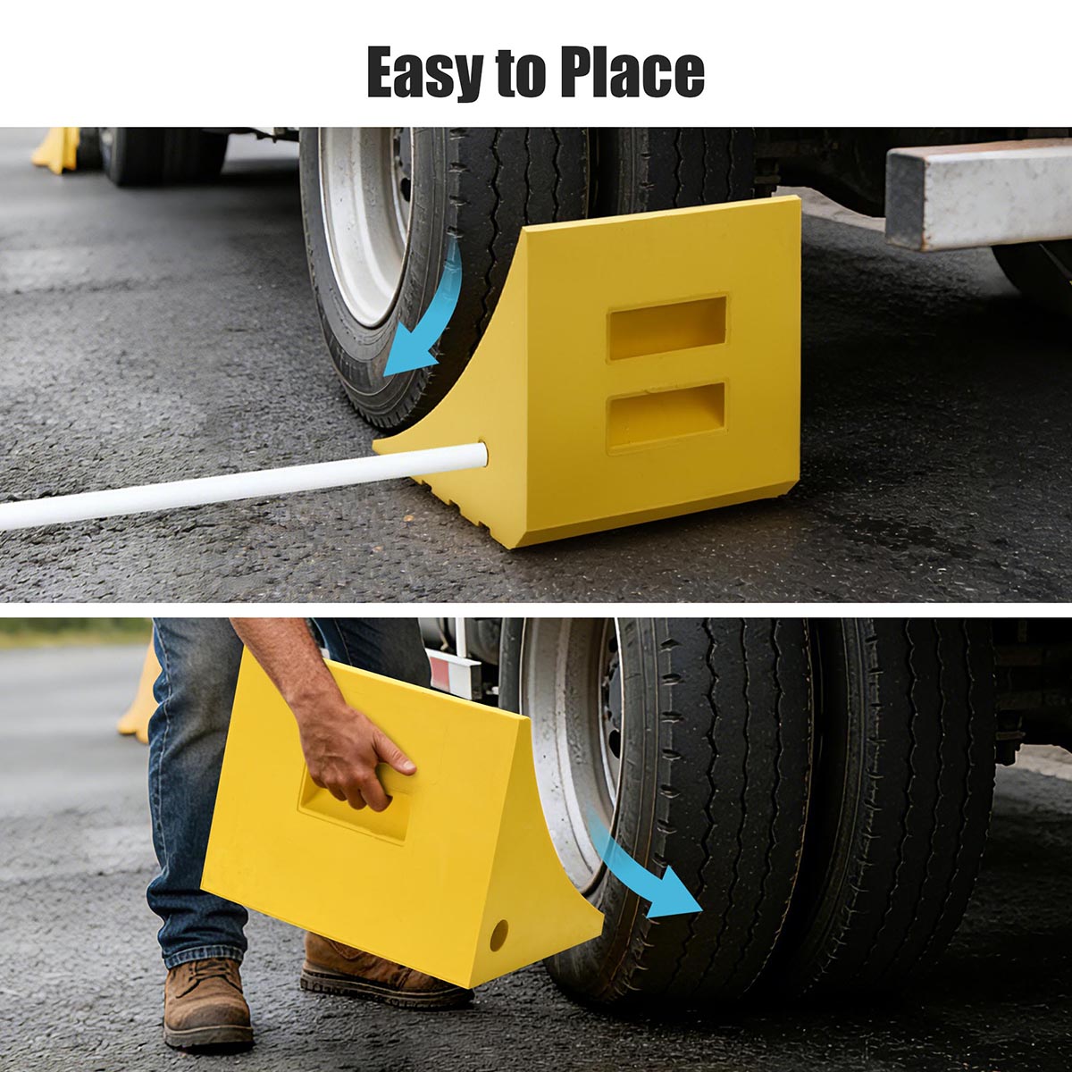 Yescom Wheel Chock for 58in. Tire, 396,800lbs GVWR, Polyurethane