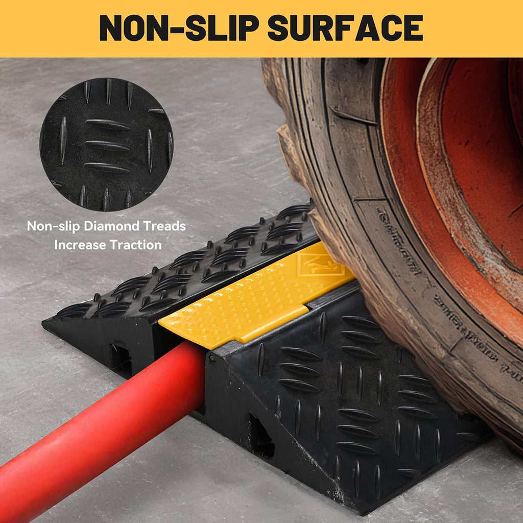 Yescom Cable Ramp Rubber Hose Protector 1 Channel for 3 1/8" Cables