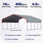 20x20 ft Heavy Duty Metal Garage Carport