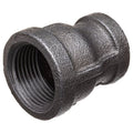 Straight Black Coated Malleable Iron Pipe Fitting, 2" x 3/4" Pipe, Female BSPT, Malleable Iron