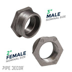 3 in. x 2 in. Black Bushing