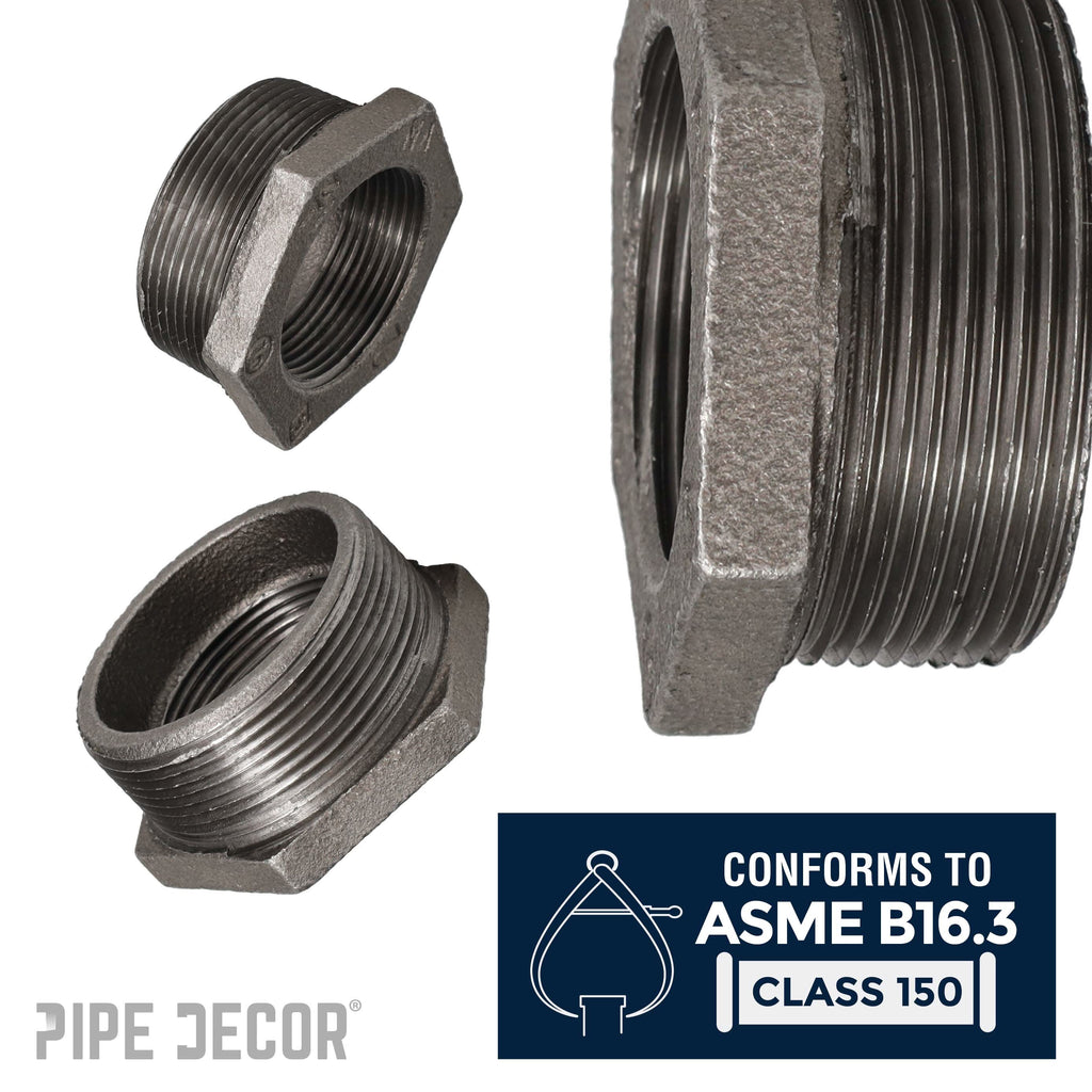 3 in. x 2 in. Black Bushing