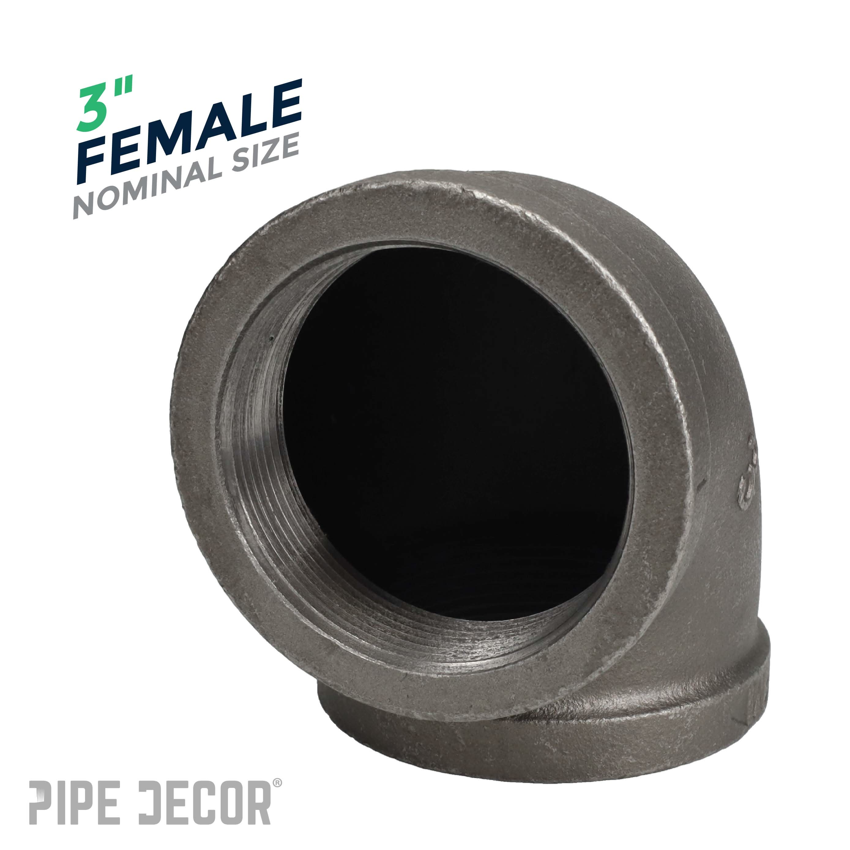 3 in. Black 90 Degree Elbow