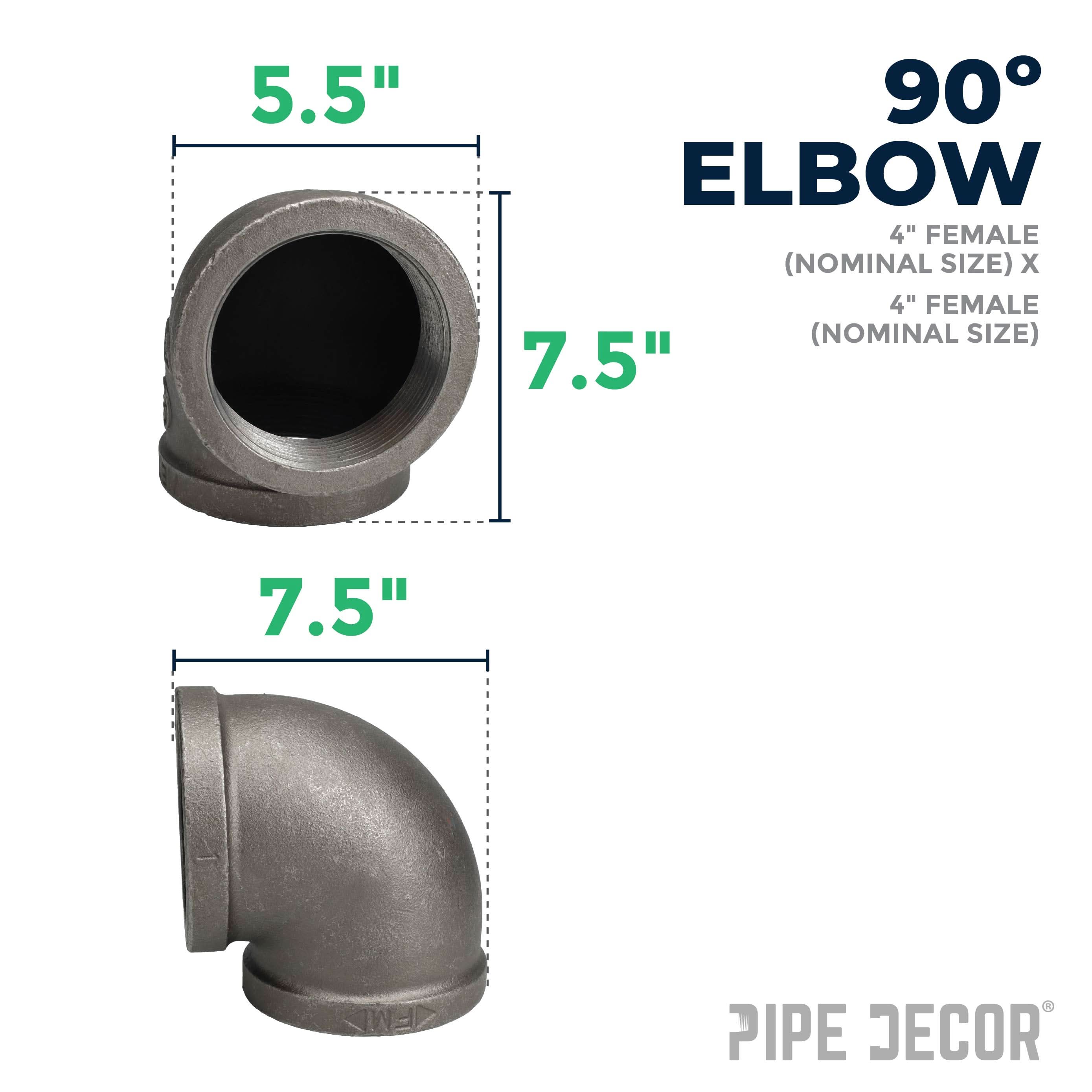 4 in. Black 90 Degree Elbow