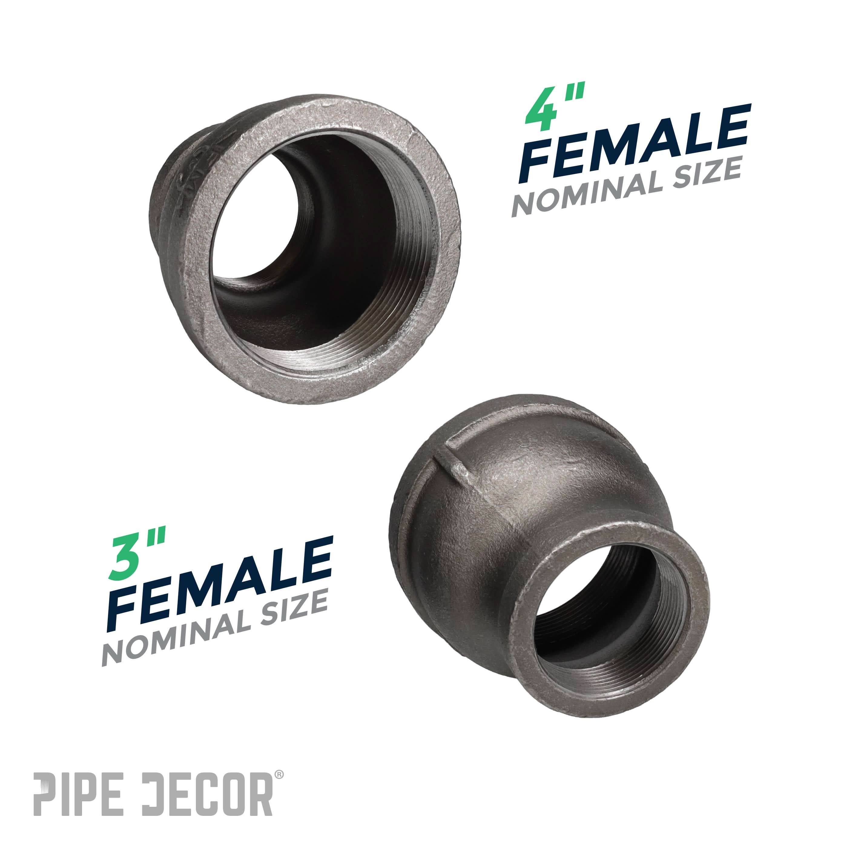 4 in. x 3 in. Black Reducing Coupling