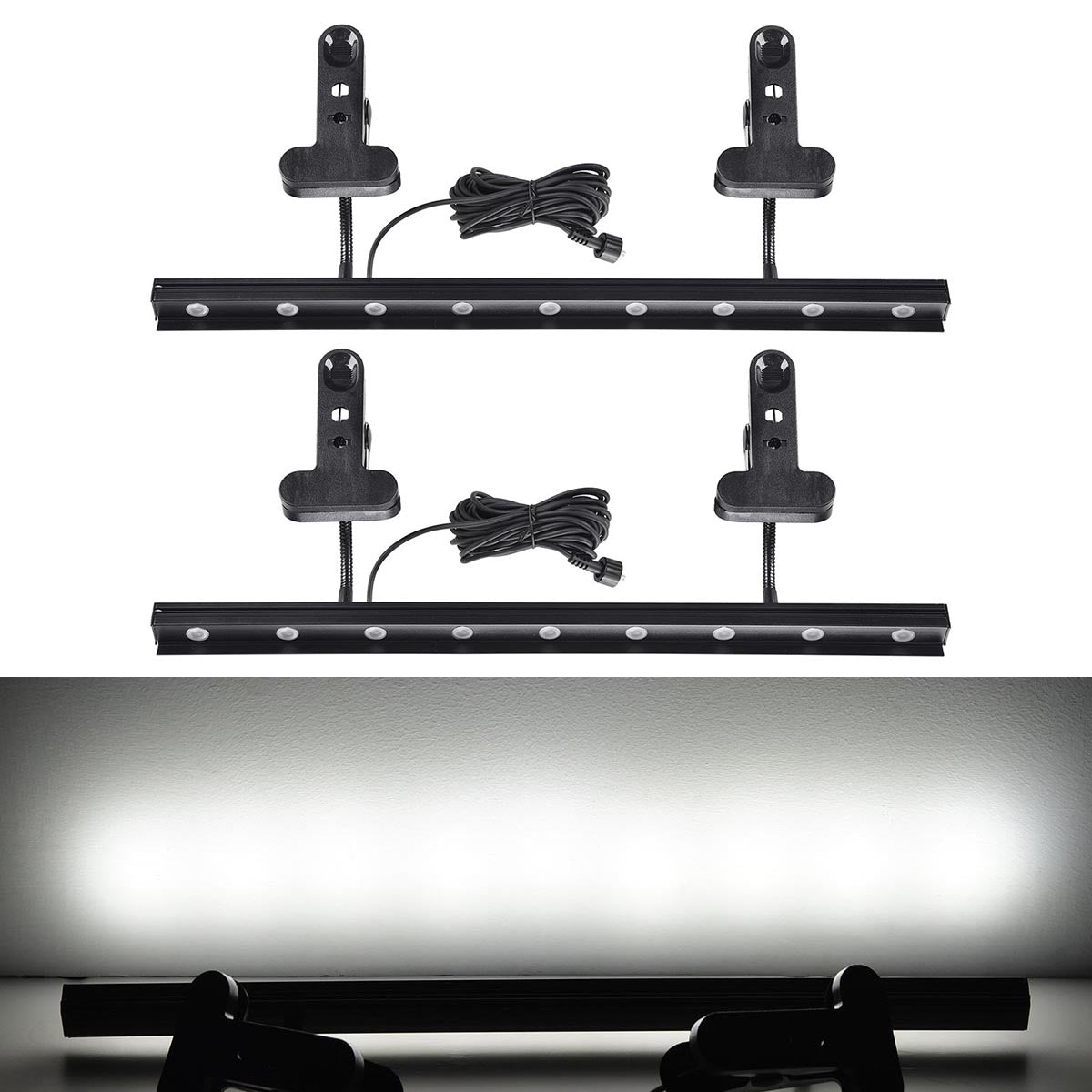 Yescom 12W 19 Inch LED Display Light w/ Clamp for Retractable Banner Stands 2 Packs
